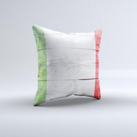 Thumbnail for Green White and Red Flag Wood Ink-Fuzed Decorative Throw Pillow