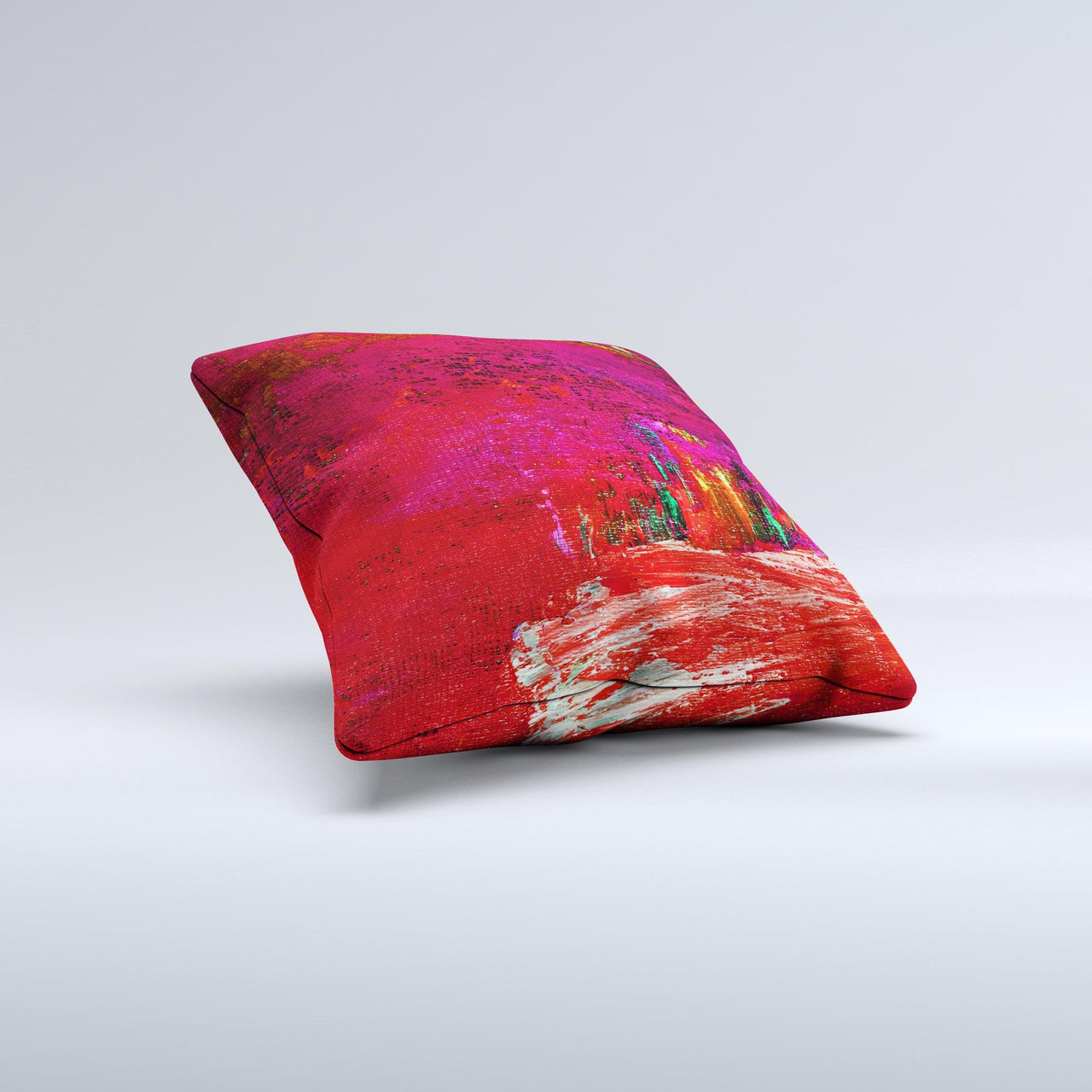 Abstract Paint Ink-Fuzed Decorative Throw Pillow