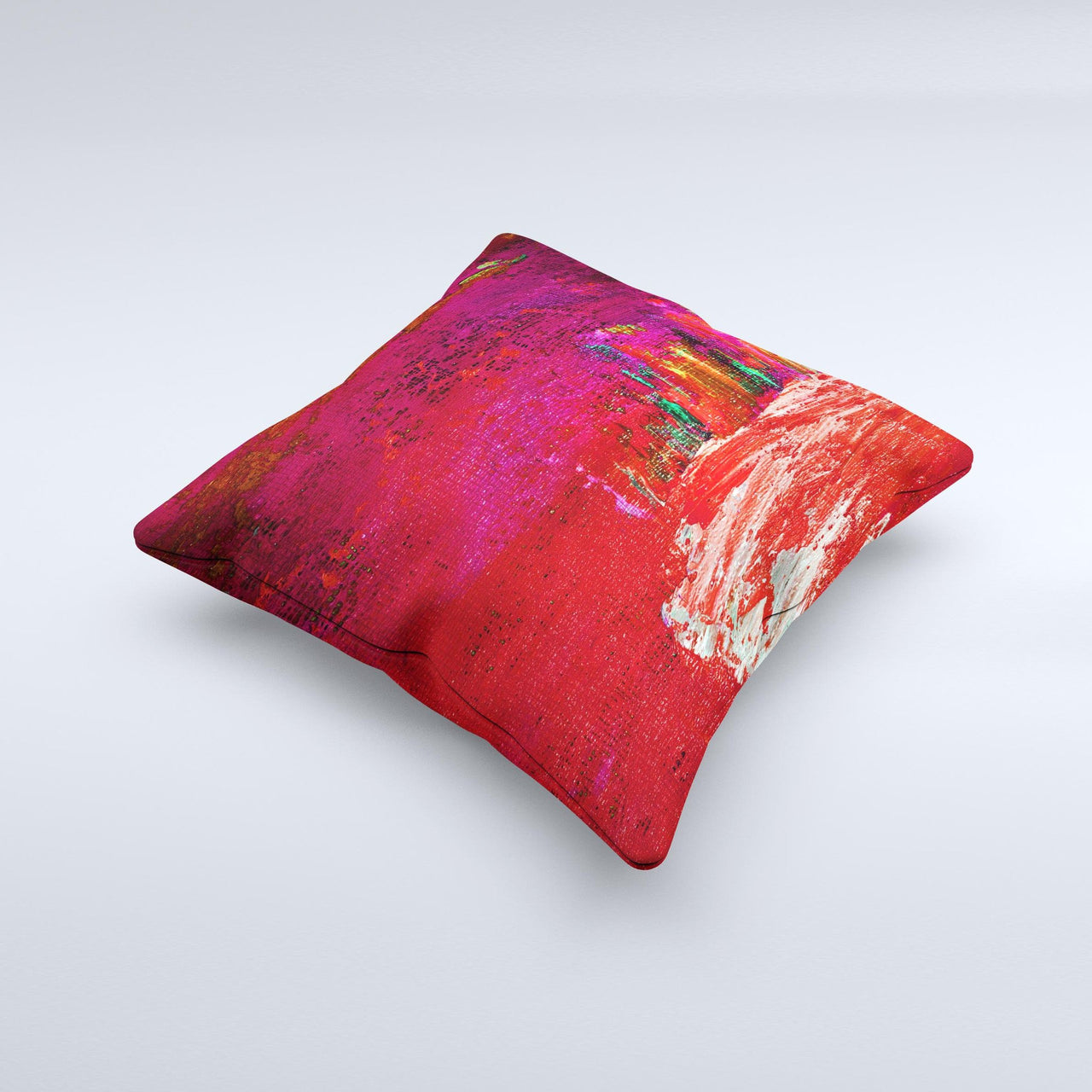 Abstract Paint Ink-Fuzed Decorative Throw Pillow
