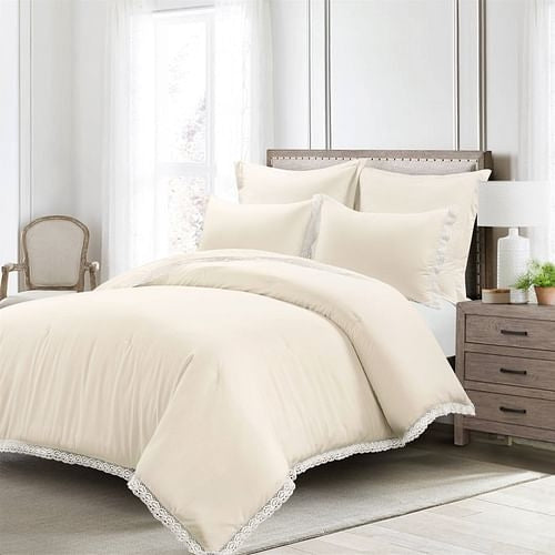 5-Piece Lightweight Comforter Set with Lace