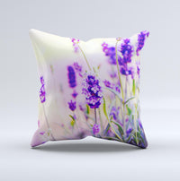 Thumbnail for Lavender Flower Bed ink-Fuzed Decorative Throw Pillow