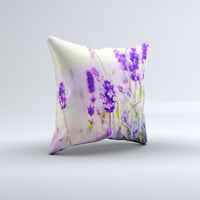 Thumbnail for Lavender Flower Bed ink-Fuzed Decorative Throw Pillow