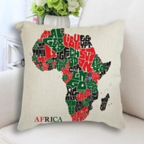 African Map Art Cushion Case