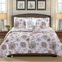 Thumbnail for Karina - 5 Piece Quilt Set - Royal Blue Medallion