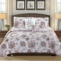 Thumbnail for Karina - 5 Piece Quilt Set - Royal Blue Medallion