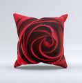 Layered Red Rose Ink-Fuzed Decorative Throw Pillow