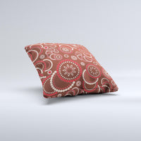 Thumbnail for Red & Brown Creative Flower Pattern  Ink-Fuzed Decorative Throw Pillow