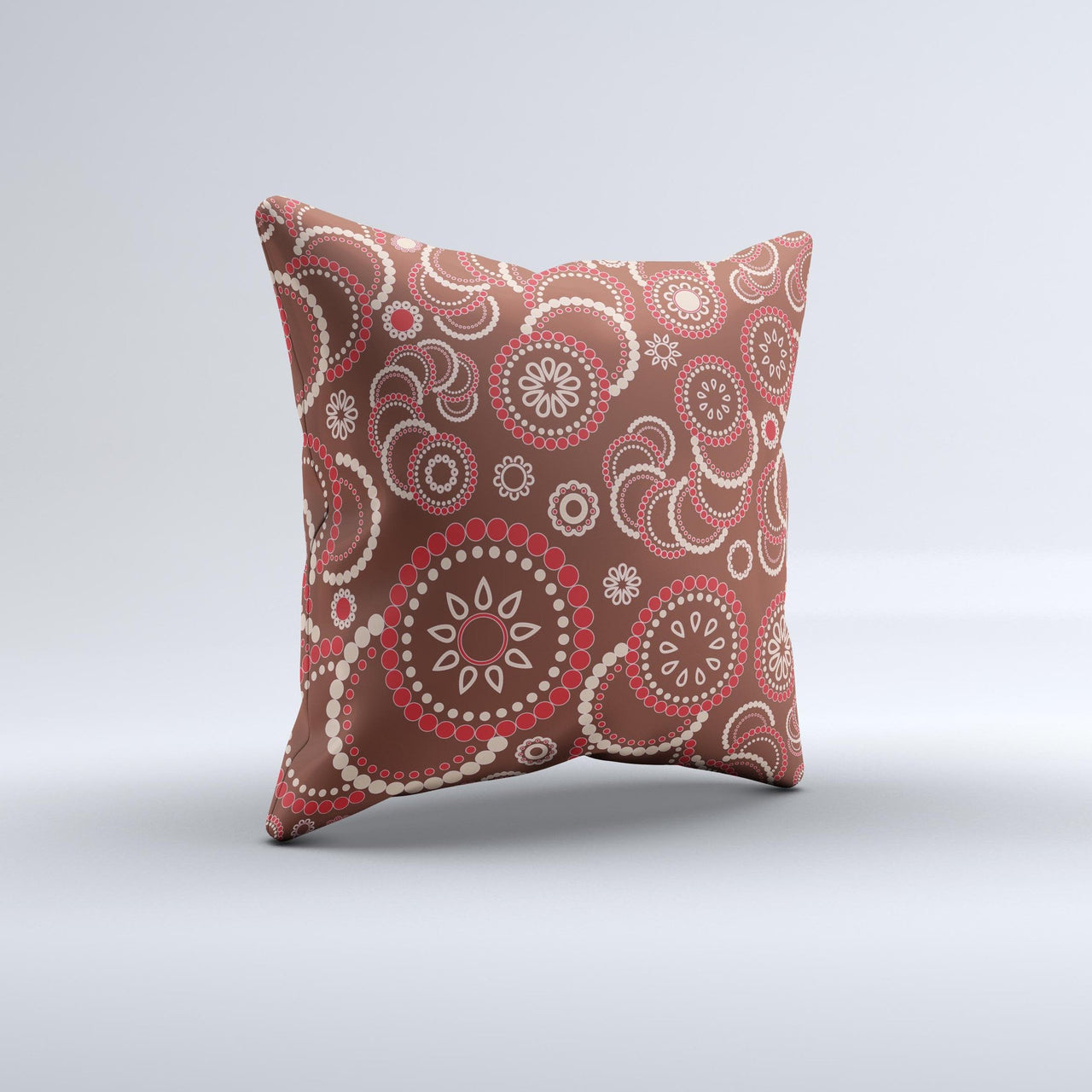 Red & Brown Creative Flower Pattern  Ink-Fuzed Decorative Throw Pillow