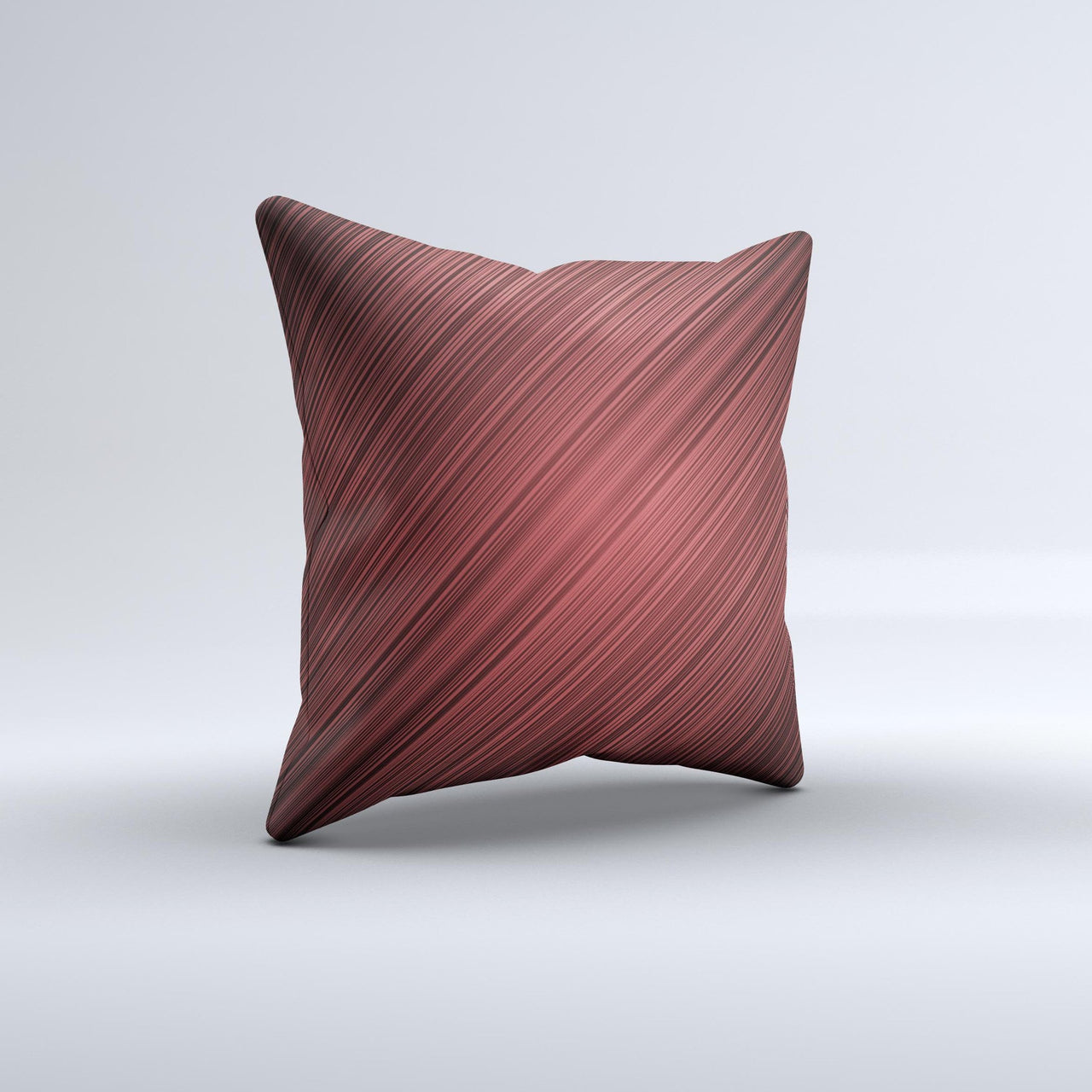 Red Diagonal Thin HD Stripes  Ink-Fuzed Decorative Throw Pillow