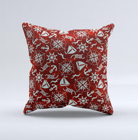 Thumbnail for Red Nautica Collage Ink-Fuzed Decorative Throw Pillow