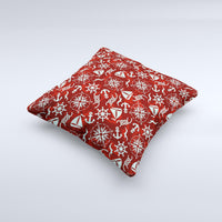 Thumbnail for Red Nautica Collage Ink-Fuzed Decorative Throw Pillow