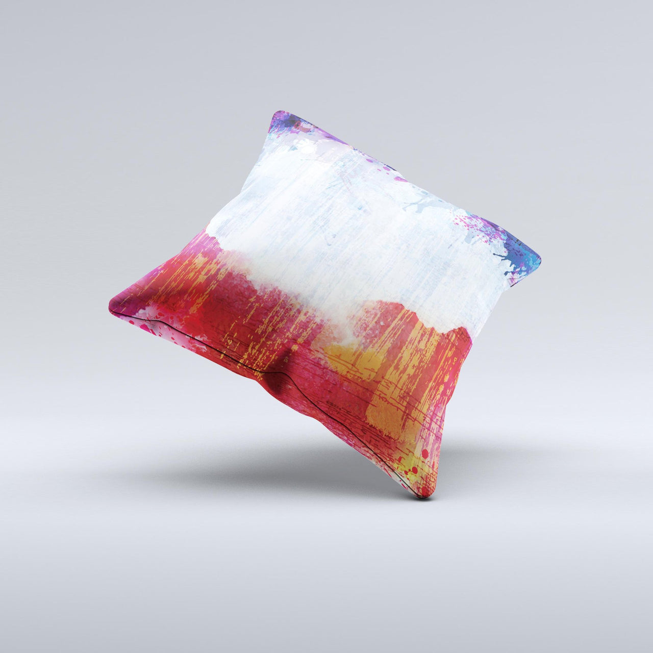 The Red White & Blue Paint Splotches ink-Fuzed Decorative Throw Pillow