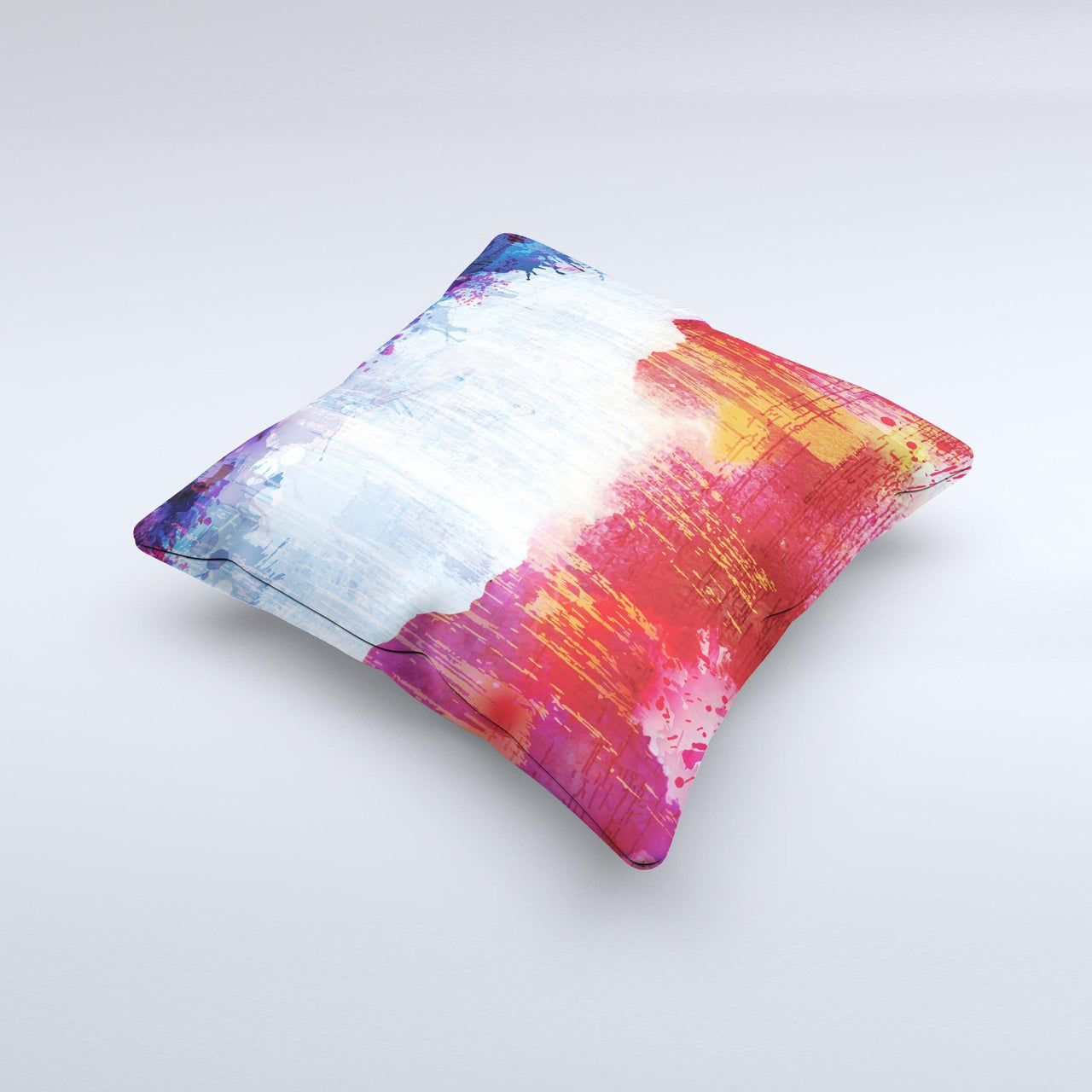 The Red White & Blue Paint Splotches ink-Fuzed Decorative Throw Pillow