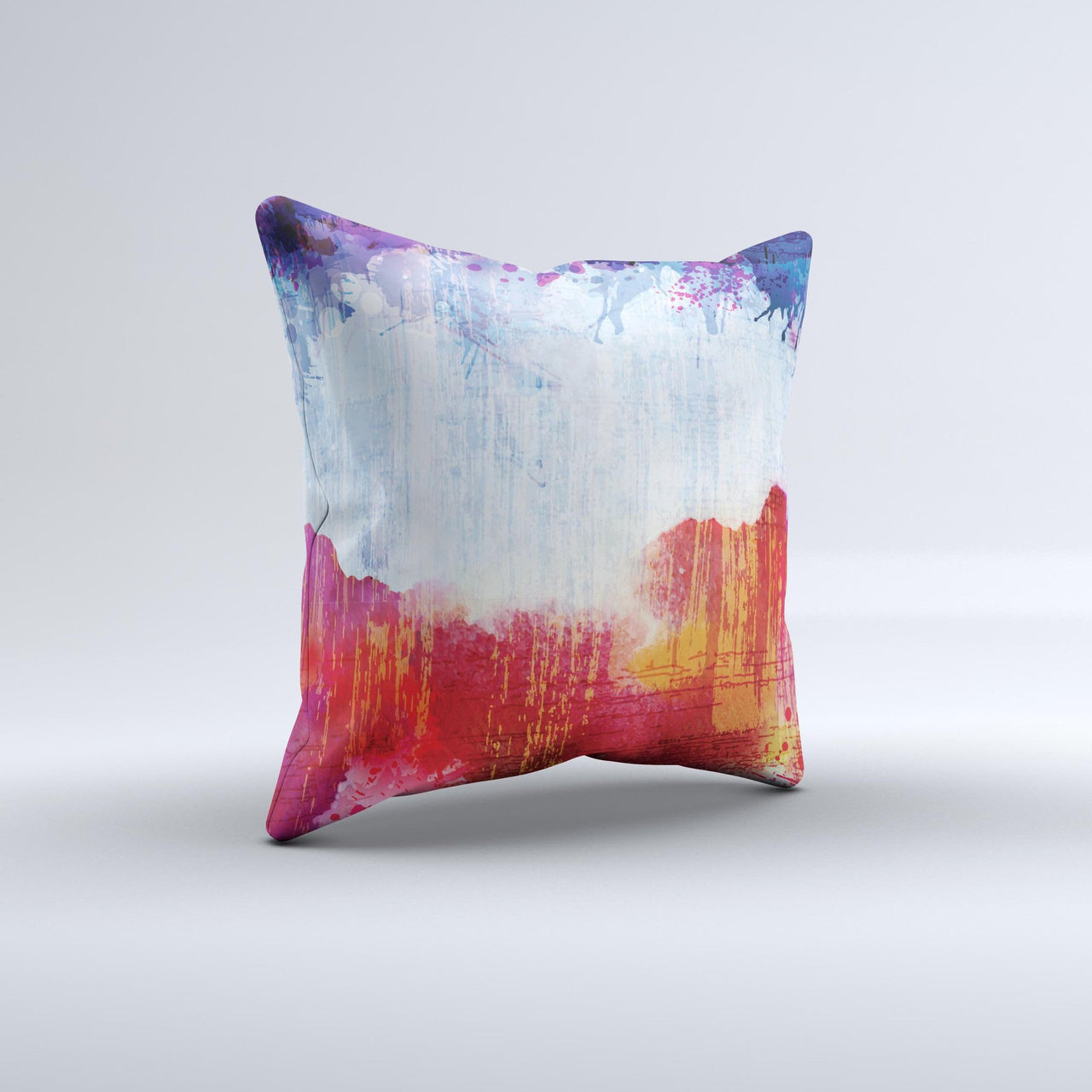 The Red White & Blue Paint Splotches ink-Fuzed Decorative Throw Pillow