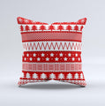 Red and White Christmas Pattern  Ink-Fuzed Decorative Throw Pillow