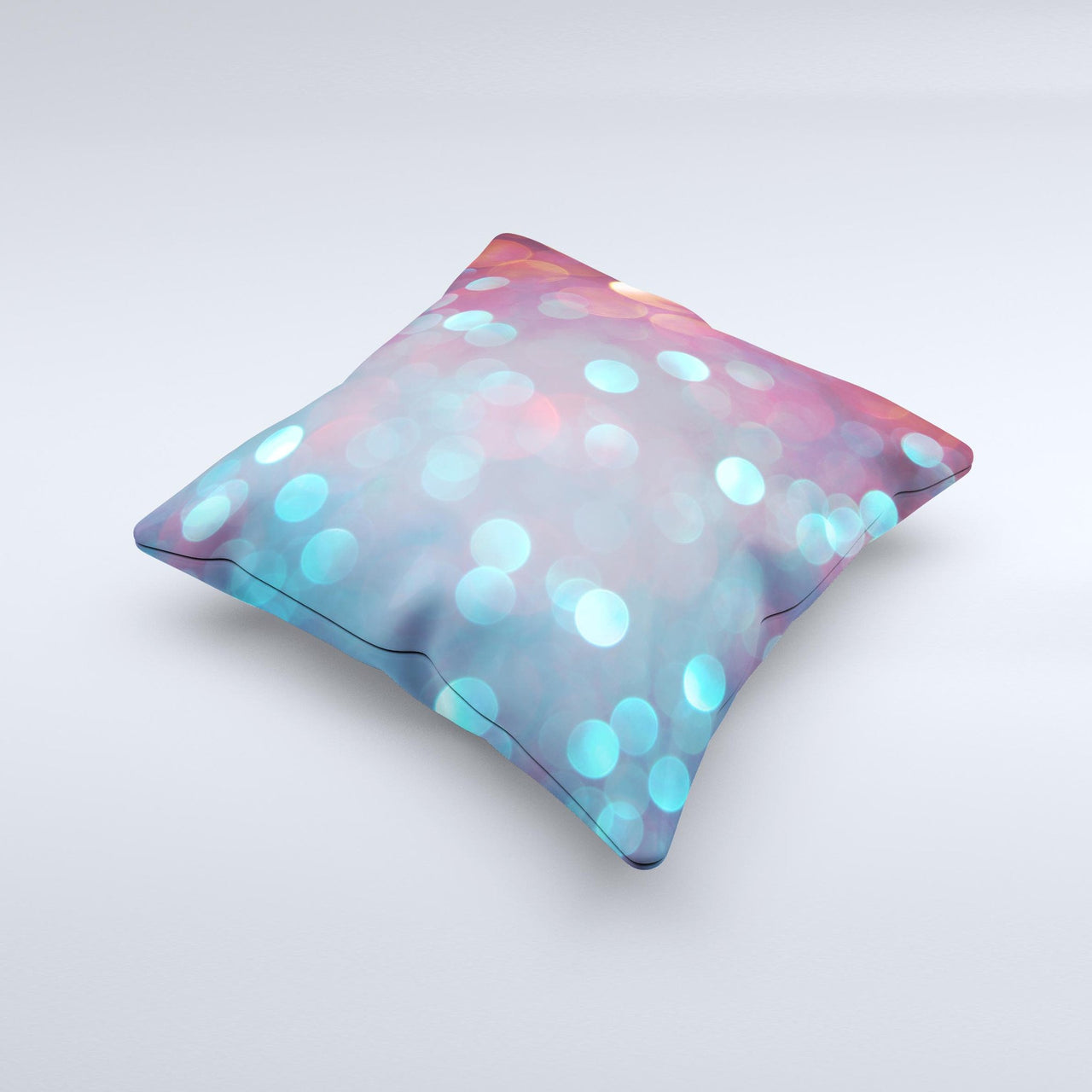 The Unfocused Blue and Red Orbs ink-Fuzed Decorative Throw Pillow