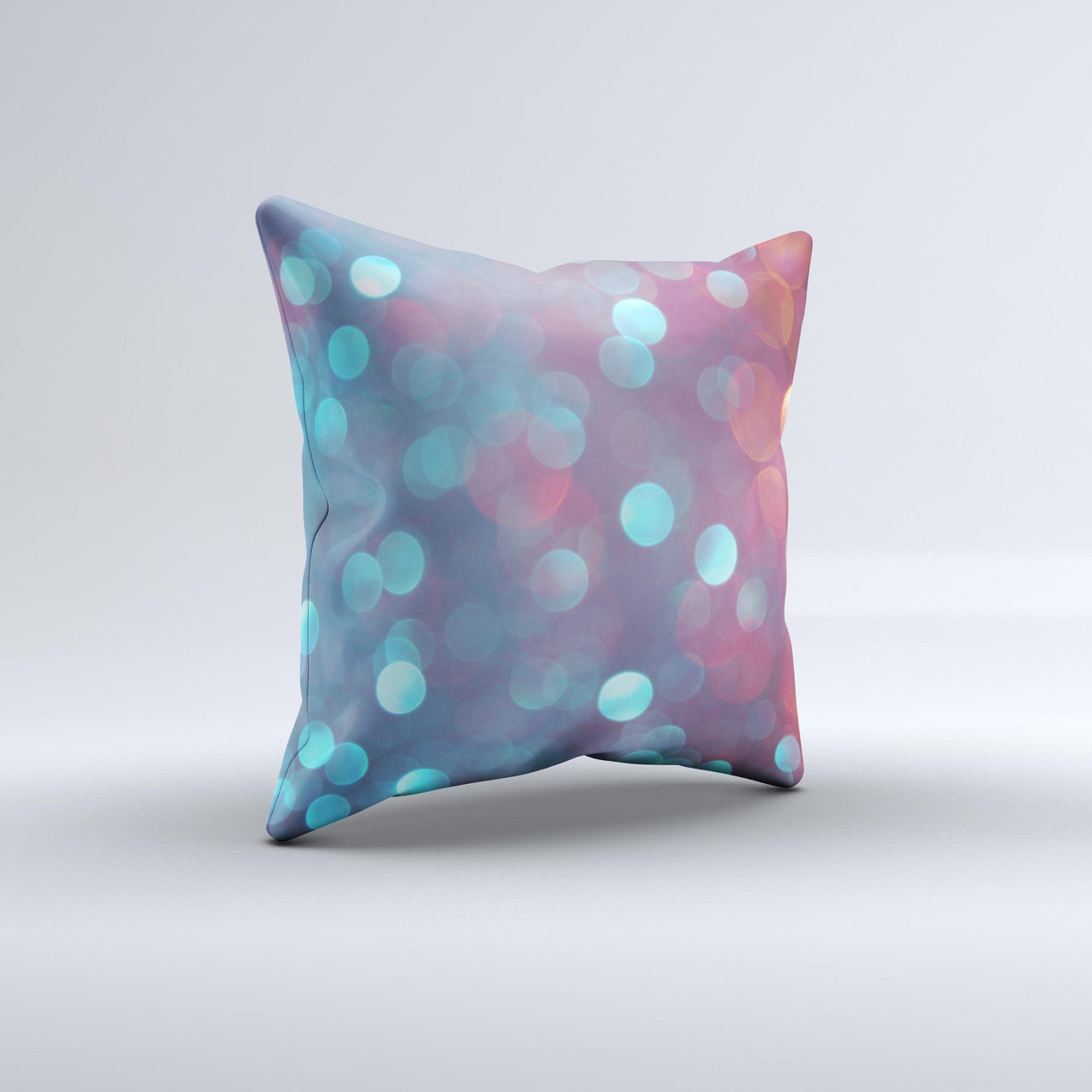 The Unfocused Blue and Red Orbs ink-Fuzed Decorative Throw Pillow