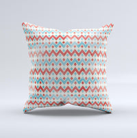 Thumbnail for Vintage Red & Blue Chevron Pattern  Ink-Fuzed Decorative Throw Pillow