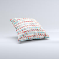 Thumbnail for Vintage Red & Blue Chevron Pattern  Ink-Fuzed Decorative Throw Pillow
