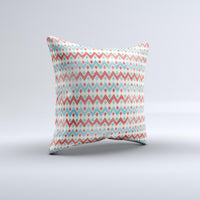 Thumbnail for Vintage Red & Blue Chevron Pattern  Ink-Fuzed Decorative Throw Pillow