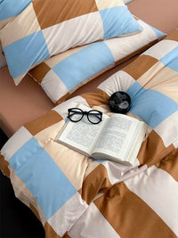 Thumbnail for Dopamine Checker Queen Duvet Cover Set With Pillowcases & Fitted Sheet