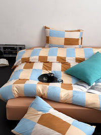 Thumbnail for Dopamine Checker Queen Duvet Cover Set With Pillowcases & Fitted Sheet