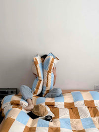 Thumbnail for Dopamine Checker Queen Duvet Cover Set With Pillowcases & Fitted Sheet