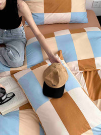 Thumbnail for Dopamine Checker Queen Duvet Cover Set With Pillowcases & Fitted Sheet