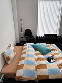 Thumbnail for Dopamine Checker Queen Duvet Cover Set With Pillowcases & Fitted Sheet
