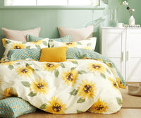 Thumbnail for Mia Sunflower 100% Cotton Reversible Comforter Set