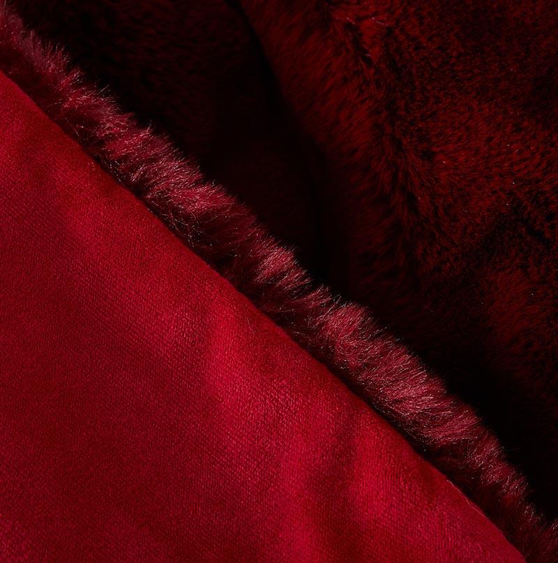 Red Chinchilla Faux Fur Throw Blanket