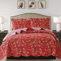 Thumbnail for Jennifer 3 Piece Quilt Set - Red