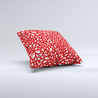 Thumbnail for Red Floral Sprout Ink-Fuzed Decorative Throw Pillow