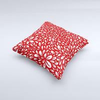Thumbnail for Red Floral Sprout Ink-Fuzed Decorative Throw Pillow