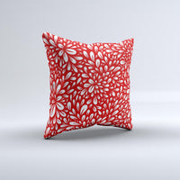 Thumbnail for Red Floral Sprout Ink-Fuzed Decorative Throw Pillow