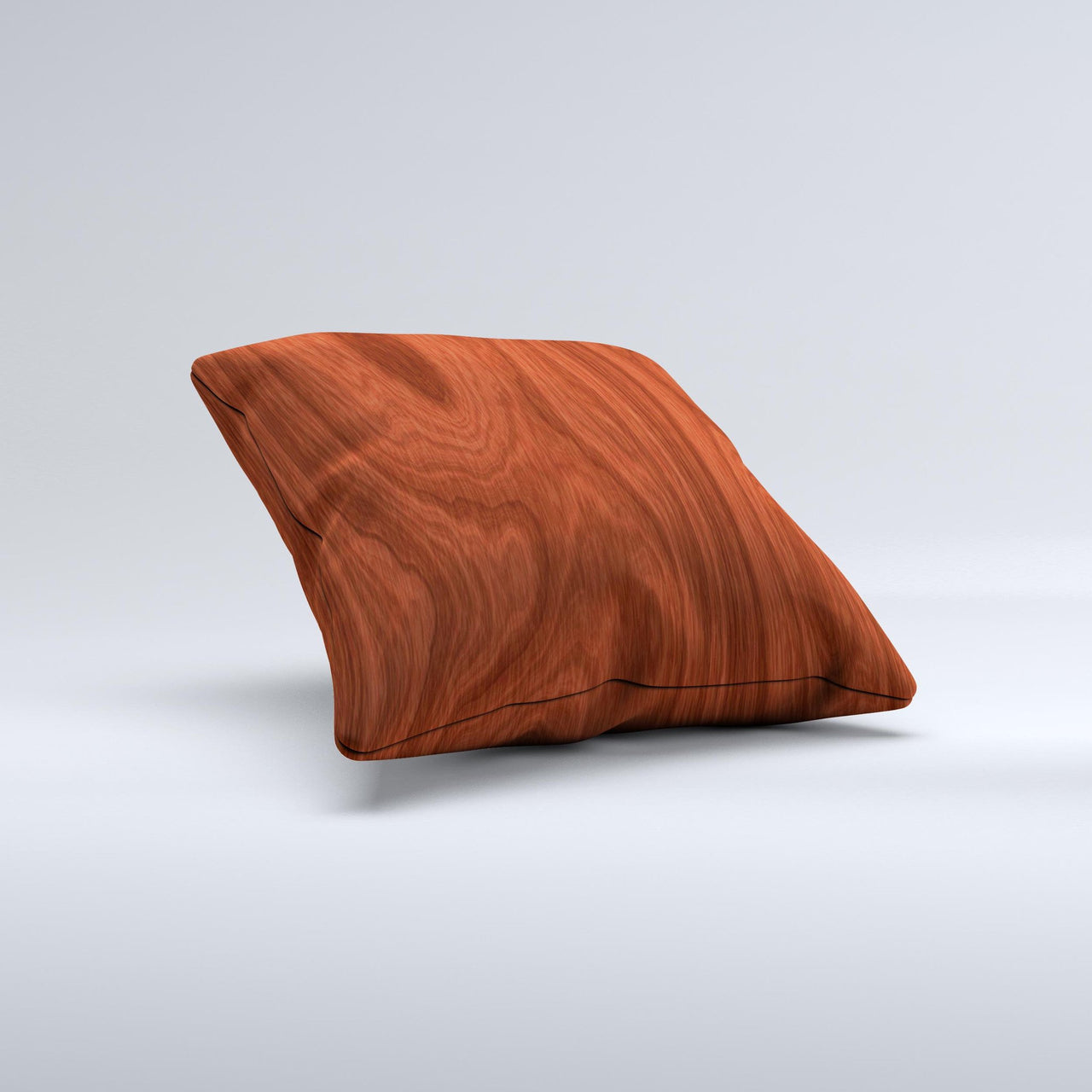 Red Mahogany Wood Ink-Fuzed Decorative Throw Pillow