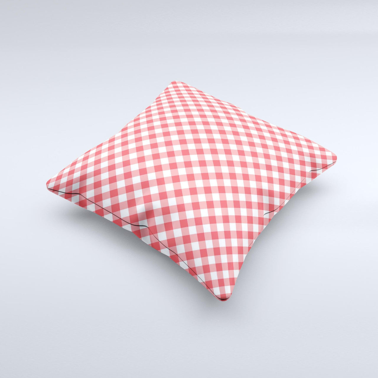 Red & White Plaid Ink-Fuzed Decorative Throw Pillow