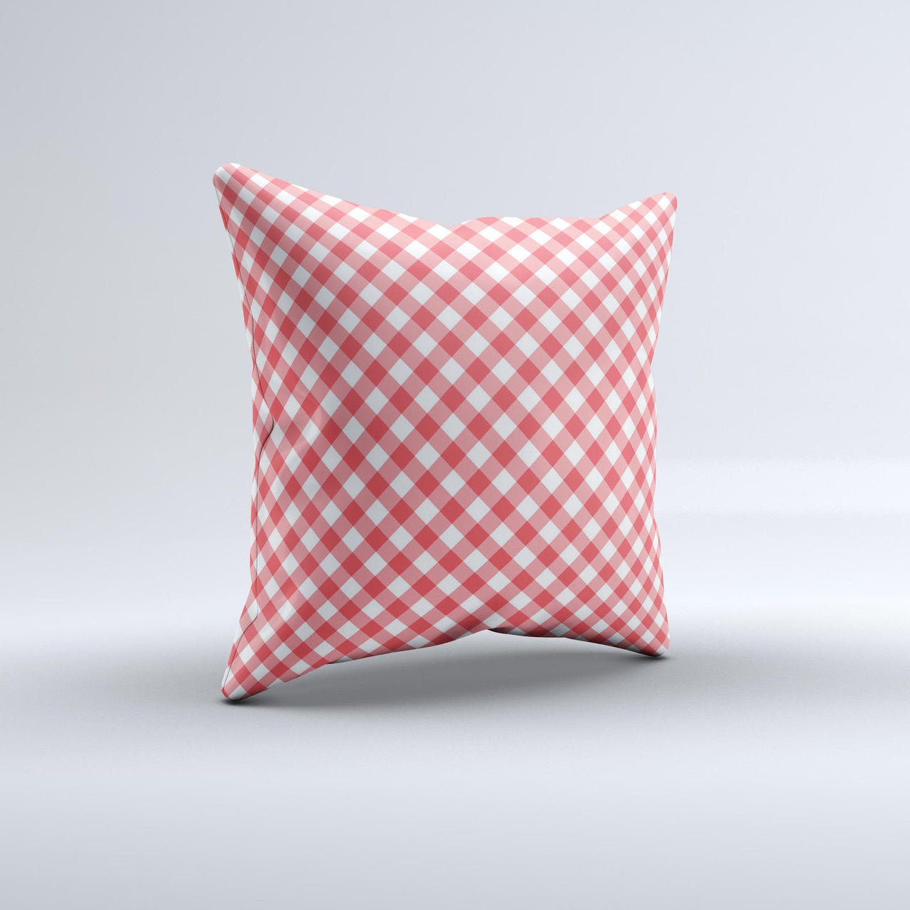 Red & White Plaid Ink-Fuzed Decorative Throw Pillow