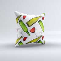 Thumbnail for Red Wine Bottles and Glasses ink-Fuzed Decorative Throw Pillow