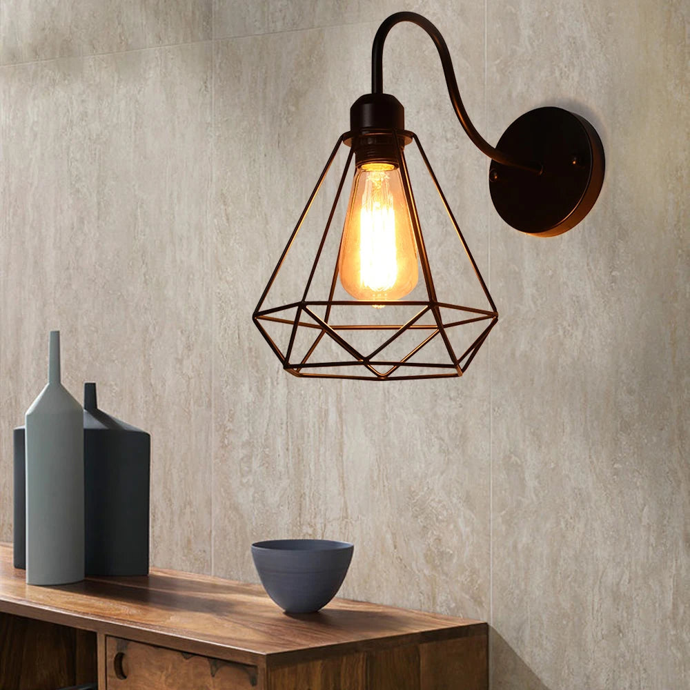 Industrial Vintage Wire Cage Wall Sconces