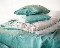 Thumbnail for Linen duvet cover with ties