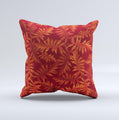 Vector Fall Red Branches ink-Fuzed Decorative Throw Pillow