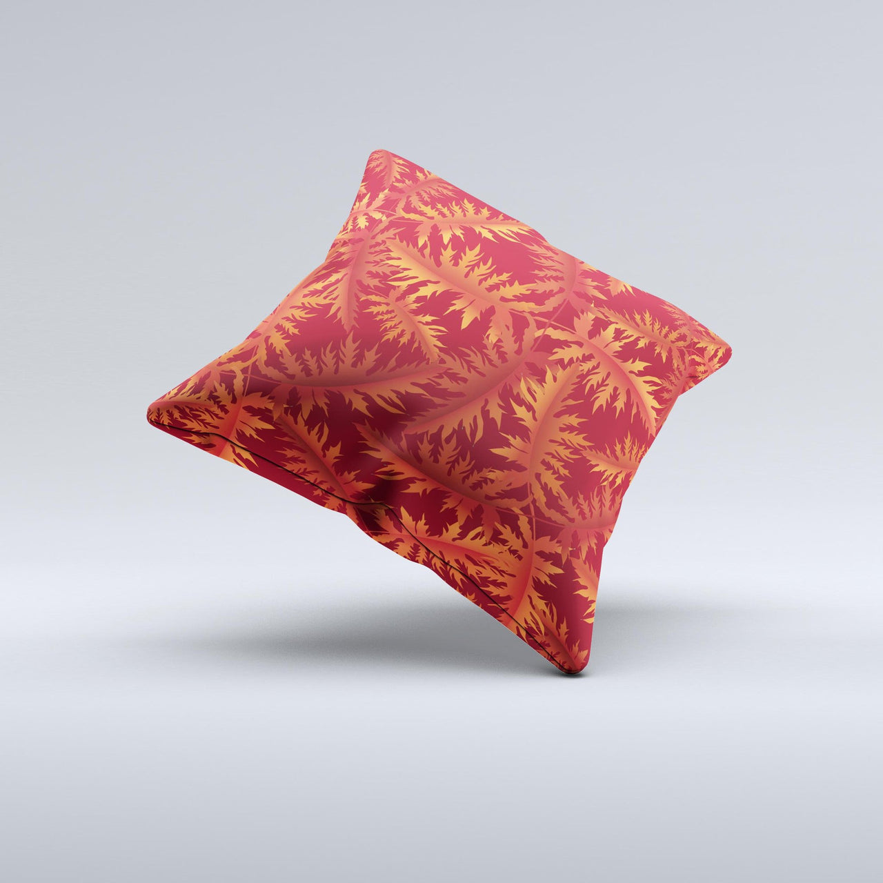 Vector Fall Red Branches ink-Fuzed Decorative Throw Pillow