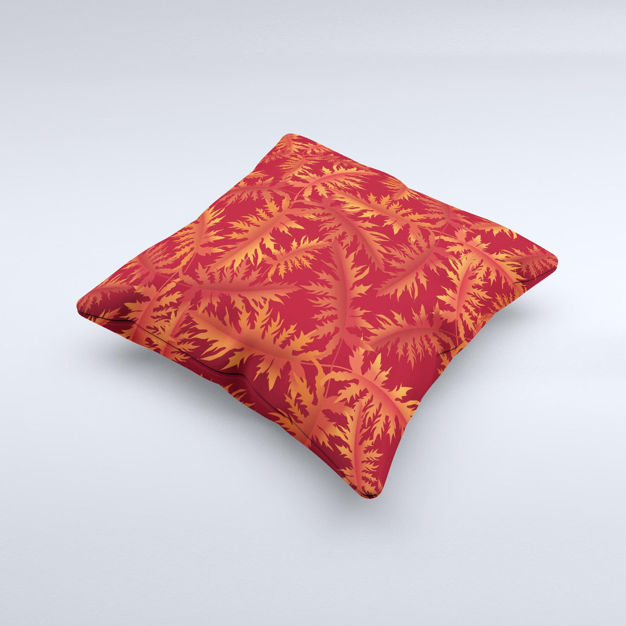 Vector Fall Red Branches ink-Fuzed Decorative Throw Pillow