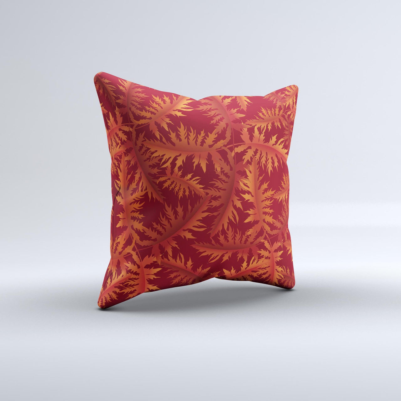 Vector Fall Red Branches ink-Fuzed Decorative Throw Pillow