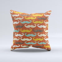 Thumbnail for Vintage Dark Red Mustache Pattern ink-Fuzed Decorative Throw Pillow