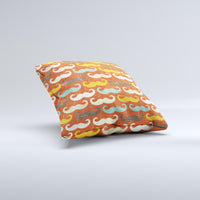 Thumbnail for Vintage Dark Red Mustache Pattern ink-Fuzed Decorative Throw Pillow