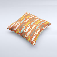 Thumbnail for Vintage Dark Red Mustache Pattern ink-Fuzed Decorative Throw Pillow
