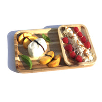 Thumbnail for 2 Rectangle Acacia platters party serving set