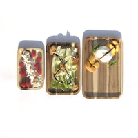 Thumbnail for 3 Rectangle Acacia platters party serving set